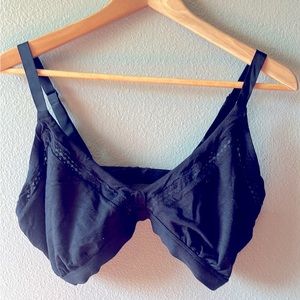 MeUndies triangle bralette bra lace trim black - 4x